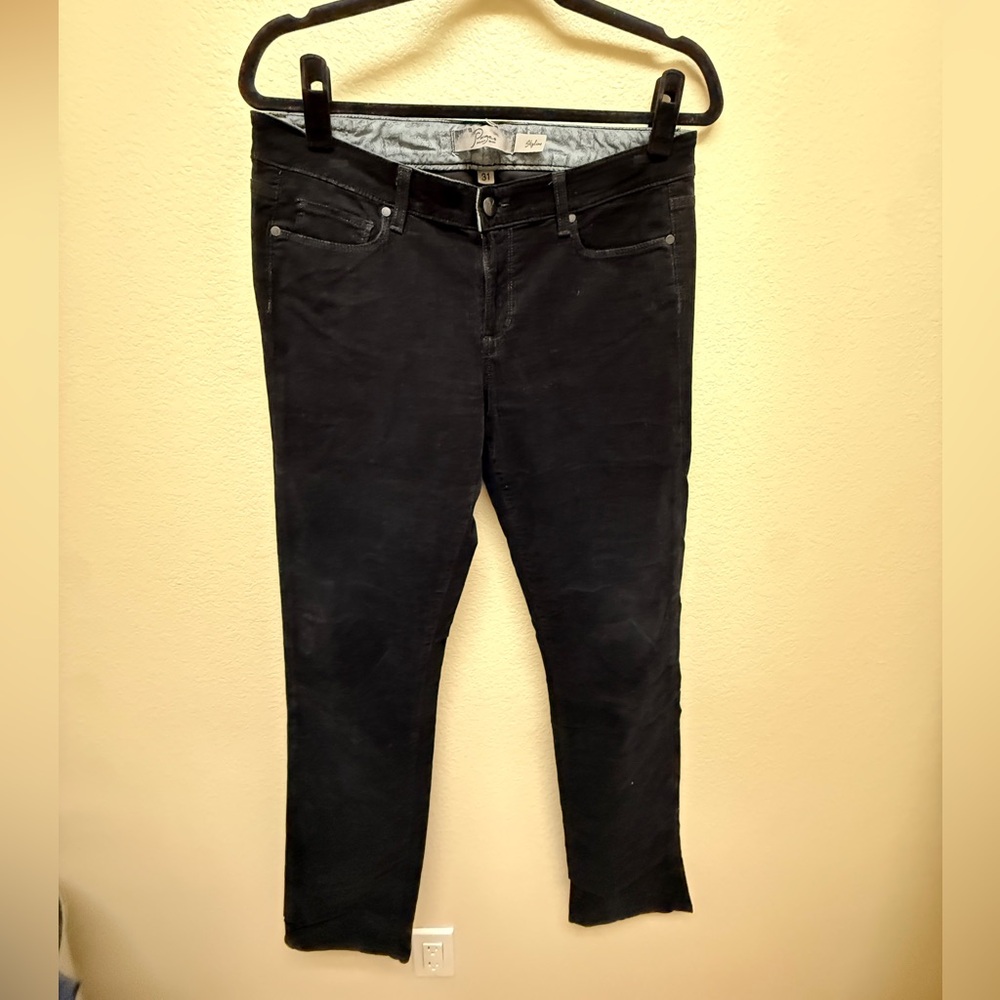 PAIGE Black Skinny Corduroy Jeans - Classic Stretch Fit